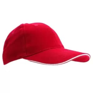 SOLS Unisex Buffalo 6 Panel Baseball Cap (ONE) (Red/White)