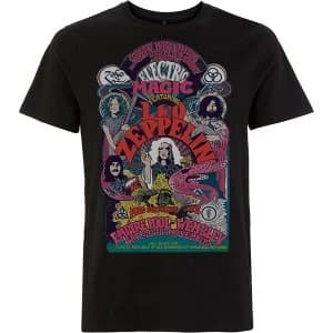 Led Zeppelin - Full Colour Electric Magic Unisex Small T-Shirt - Black