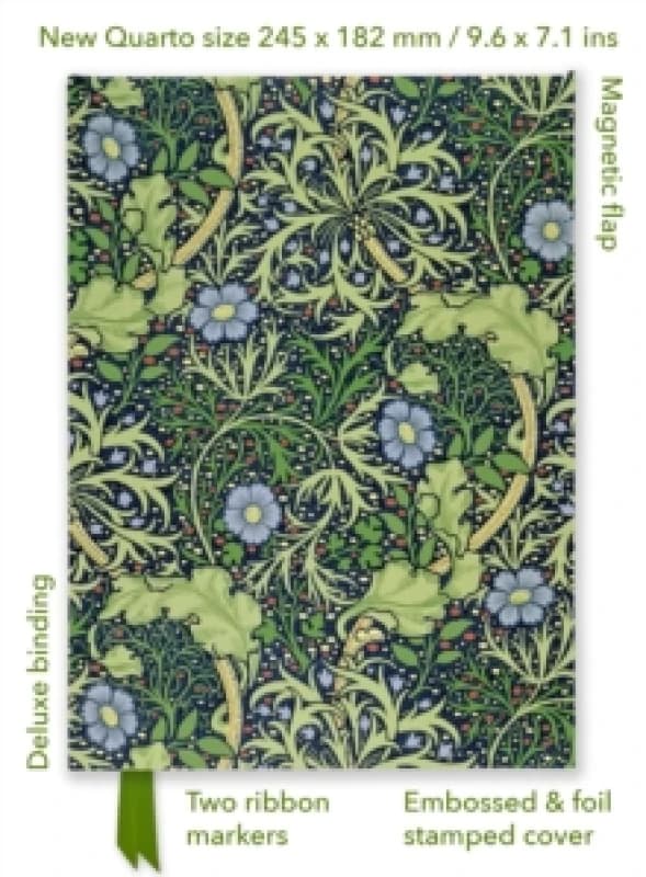 William Morris: Seaweed (Foiled Quarto Journal) Notebook / blank book