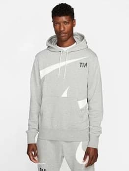 Nike Swoosh Pullover Hoodie - Grey Size M Men
