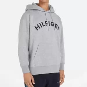 Tommy Hilfiger Mens Hilfiger Arched Hoodie - Light Grey Heather - M