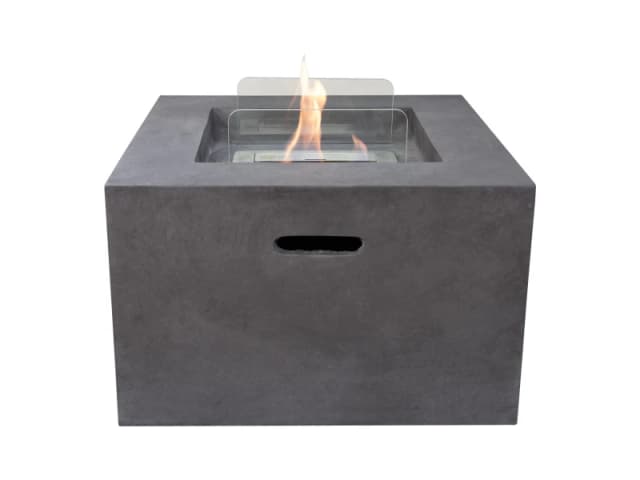 Field & Flame Cassia Bio Ethanol Fire Pit In Dark Concrete Grey