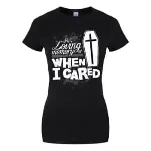 Grindstore Womens/Ladies In Loving Memory Of When I Cared T-Shirt (M) (Black)