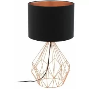 Table Lamp Colour Copper Black Copper Fabric Shade In Line Switch Bulb E27 1x60W