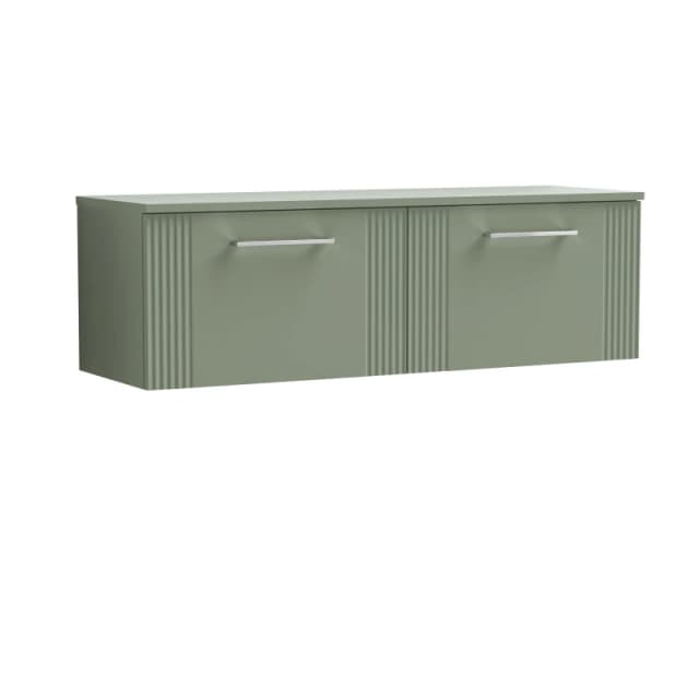 Balterley 2 Drawer Wall Hung Vanity Colour Match Worktop Green 1200mm Green