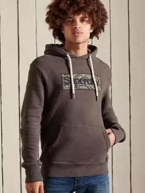 Superdry Classic Logo Infill Hoodie, Black Size M Men