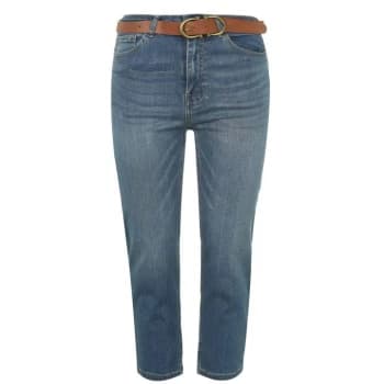 SoulCal Belt Crop Jeans Ladies - Mid Wash