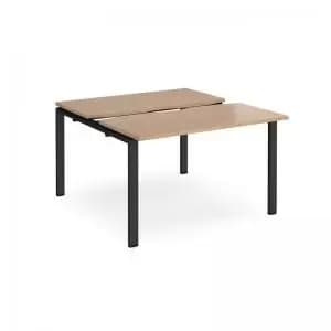 Adapt sliding top back to back desks 1200mm x 1200mm - Black frame and