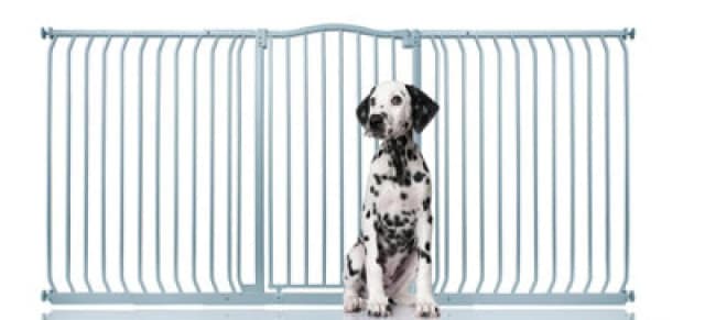 Bettacare Extra Tall Curved Top Dog Gate, 197Cm - 206Cm, Matt Grey, Extra Tall 100Cm In Height, Pressure Fit Pet Gate