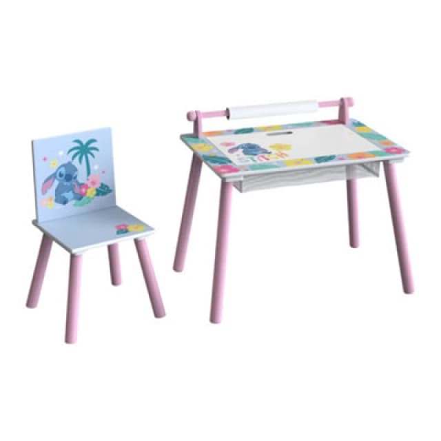 Disney Stitch Kids Table And Chair Set - Wooden Activity Table For Toddlers