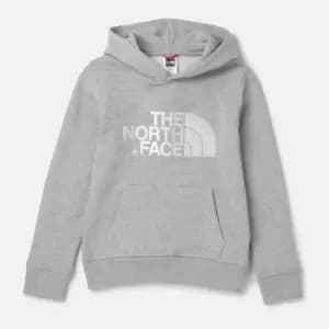 The North Face Kids Drew Peak Pull Over Hoodie - TNF Light Grey Heather/TNF White - M - Grey
