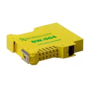 Brainboxes SW-504 network switch Unmanaged Fast Ethernet (10/100) Yellow