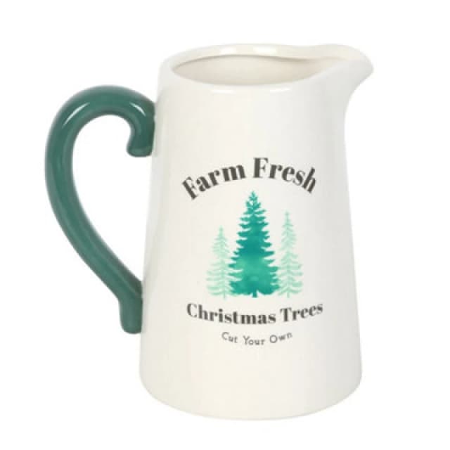 Something Different Something Different Farm Fresh Christmas Trees Flower Jug in White White One Size Unisex 5063806897378