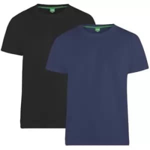 Duke Mens Fenton D555 Round Neck T-Shirts (Pack Of 2) (L) (Black/Navy)