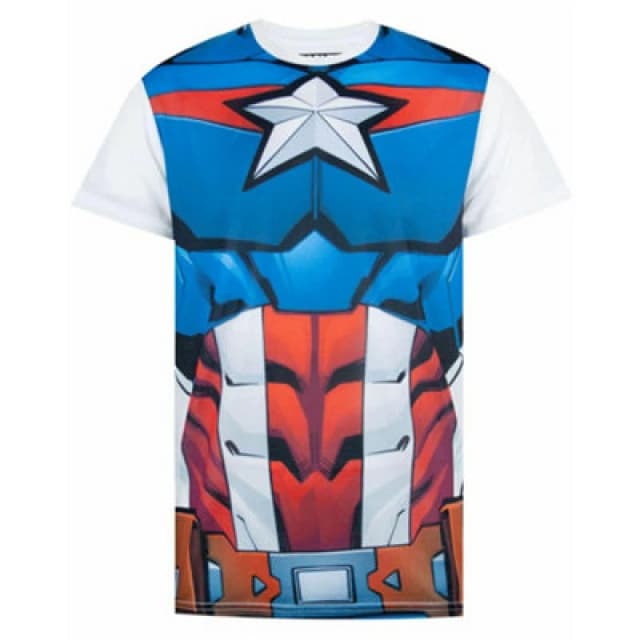 Marvel Marvel Men Short Sleeved T-Shirt in Blue Size: large Blue L Male 5056210114476