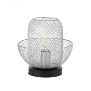 Zair Table Lamp, Silver Net Shade