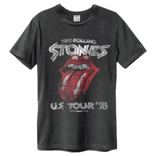 Amplified Amplified Men US Tour 78 The Rolling Stones T-Shirt in Charcoal Size: Small Charcoal S Male 5063470344833