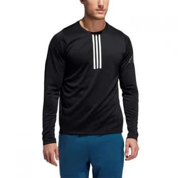 adidas 3 Stripe T Shirt Mens - Black