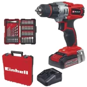 Einhell Power X-Change Cordless Combi Drill - Includes 2.5Ah Battery, Charger, 39pcs Bit Set and Carry Case - TE-CD 18/2 Li +39