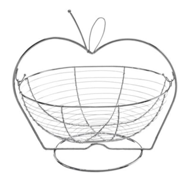 Premier Housewares Apple Shaped Fruit Basket Silver