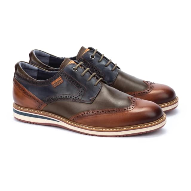 Pikolinos Avila M1T-4191 Leather Mens Lace Up Shoes - Brandy - Size:UK 7-7.5