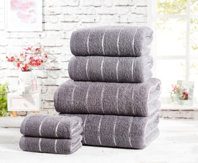 Rapport Home Sandringham Towel Pure Cotton Face Charcoal/silver