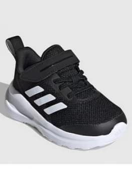 adidas Fortarun Infant Trainer, Black/White, Size 3