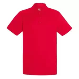 Fruit Of The Loom Mens Short Sleeve Moisture Wicking Performance Polo Shirt (3XL) (Red)