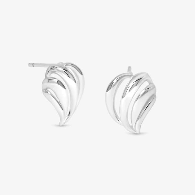 Simply Silver Sterling Silver 925 Open Ridged Wave Studs Stud Earrings One Size Silver 73423511000
