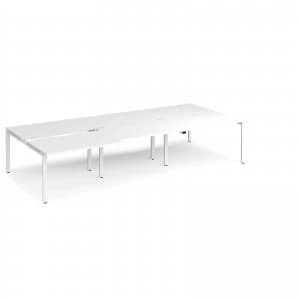 Adapt II Sliding top Triple Back to Back Desk s 3600mm x 1600mm - White