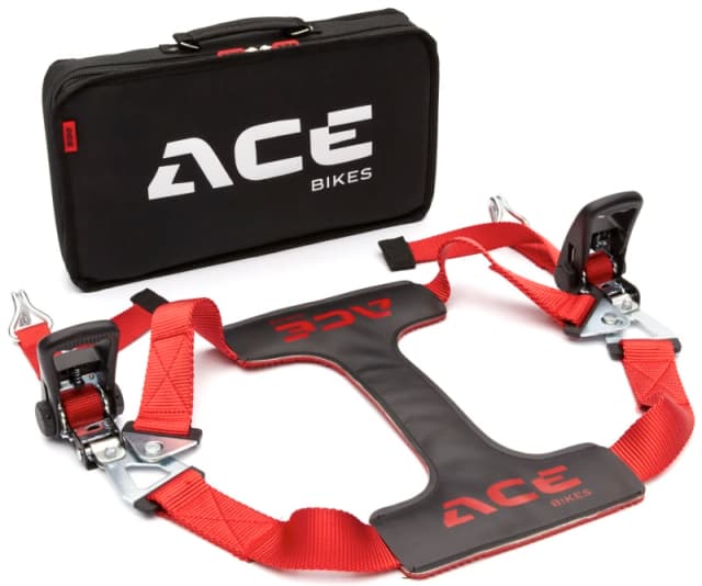 ACEBIKES TyreFix Pro Motorcycle Tyre Tensioning Strap, black-red