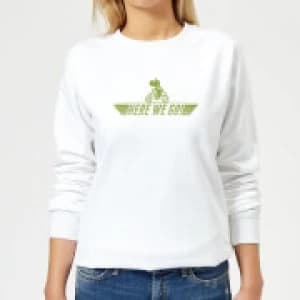 Nintendo Mario Kart Yoshi Here We Go Womens Sweatshirt - White - L