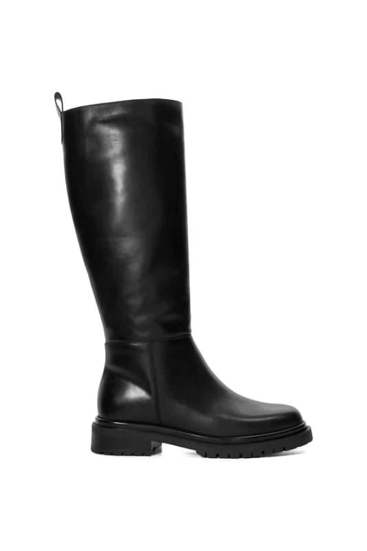 Dune London 'Tilings' Leather Knee High Boots Black