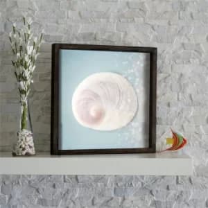 KZM570 Brown Mint White Grey Decorative Framed MDF Painting