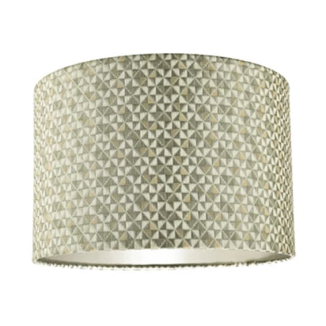Happy Homewares Modern Silver And Gold Cotton Lamp Shade With Squares And Diamonds