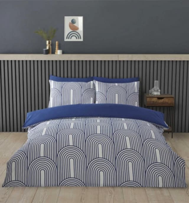 Rapport Geometric Arches Blue Duvet Cover Set Single Bedding Set