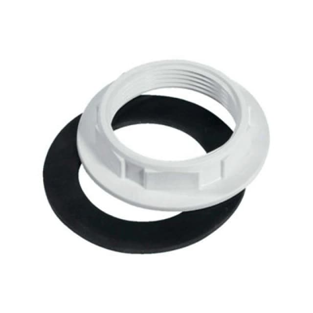 McAlpine BN2 White Plastic Backnut with Rubber Washer 1.5" BSP White