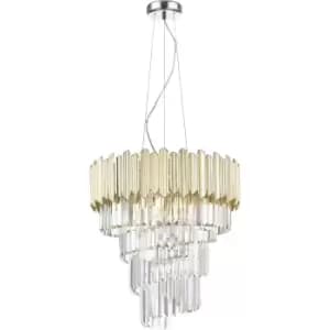 Gladius Pendant Ceiling Light, Gold, 6x E27