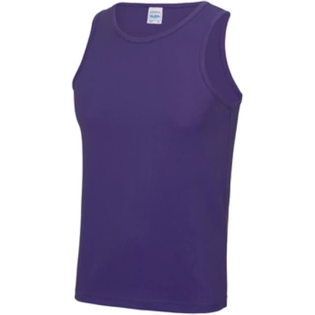AWDis AWDis Men Just Cool Sports Gym Plain Tank Vest Top in Purple Size: large Purple L Male 5055747877441