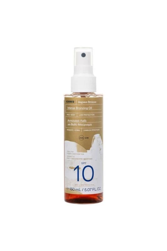 Korres Korres Aegean Bronze Bronzing Oil in Clear Clear One Size Unisex 5203069133640