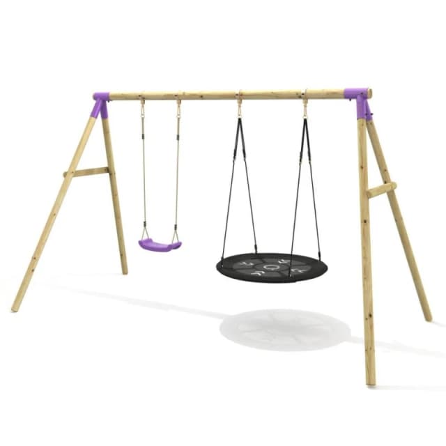 OutdoorToys Rebo Double Garden Swing Set for Kids - Meteorite Purple Purple Unisex
