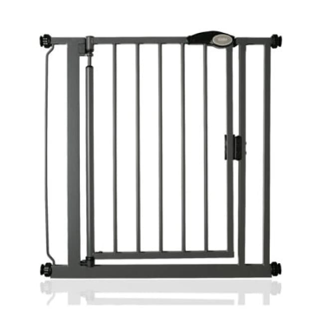 Safetots Pressure Fit Self Closing Stair Gate, 75Cm - 82Cm, Slate Grey, Auto Closing Baby Gate, Safety Barrier
