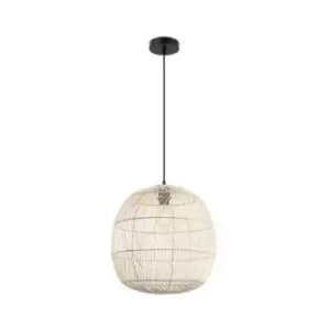 Larissa Lighting - Larissa Xanthi Wire Ceiling Pendant Lamp E27 Max 40W Rattan Natrual