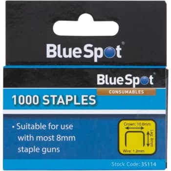 35114 8mm Crown Flat Wire Staples JT21 Style - Bluespot