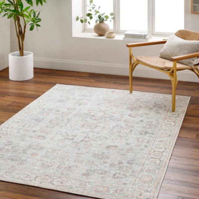 Our Pnw Home X Livabliss Vintage Oriental Boho Grey/tan Olympic Area Rug 160 X 213cm - Easy Care, Ideal For Living Room & Bedroom