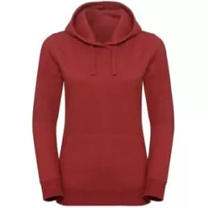 Russell Ladies Authentic Melange Hoodie (L) (Brick Red Melange)