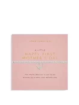 Joma Jewellery Mother's Day A Little... "Happy First Mother's Day Silver Bracelet - 17.5cm Stretch, Silver, Women
