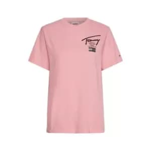 Tommy Jeans Relaxed Modern Signature Tee - Pink