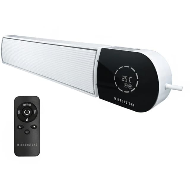 Mirrorstone 1.8Kw Ionis WiFi Remote Controllable Infrared Bar Heater - Finish: White ION-18WW
