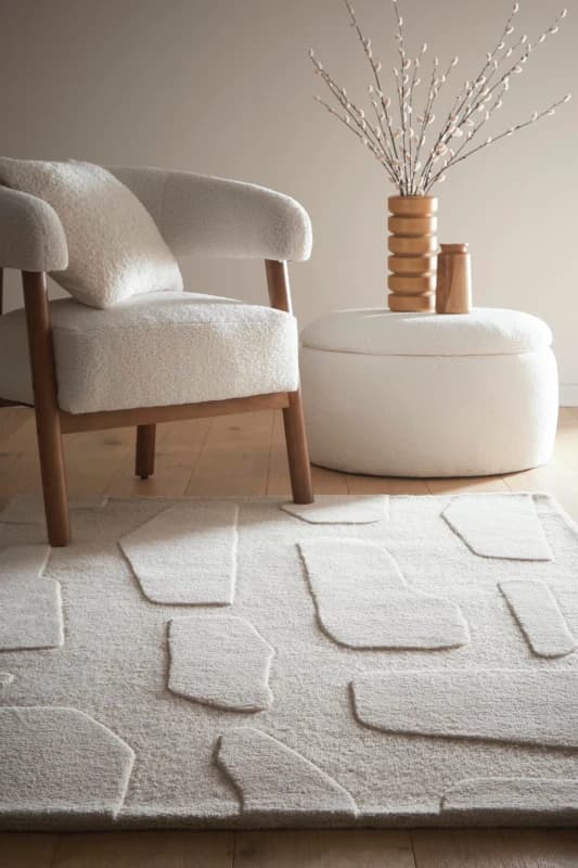 Origins Sculptured Stone Oatmeal in Beige Size: 120cm x 170cm Beige Unisex 120cm x 170 cm